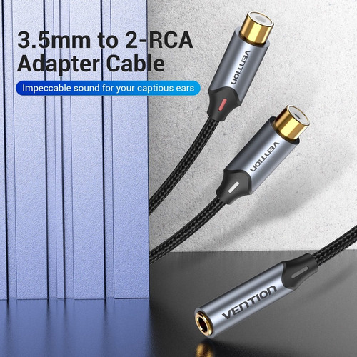 Cable 3.5mm A 2rca Vention De Audio Auxiliar 30cm 10 Piezas