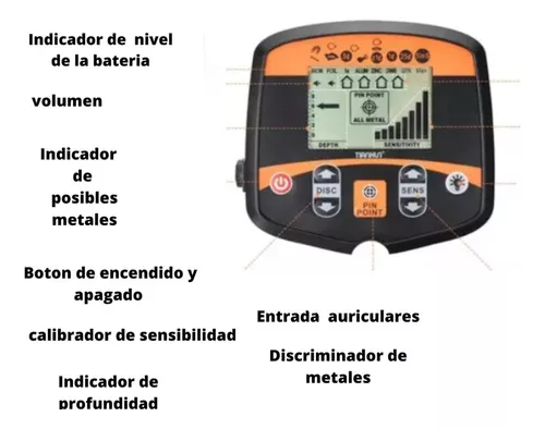Detector De Metales Oro Plata Profesional De Alta Sensibilidad TX