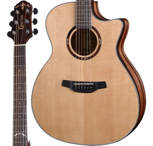 Violão Crafter Grand Auditorium Hg 800ce Eq Pl-t Nv T Solid Cor Natural Orientação Da Mão Destro