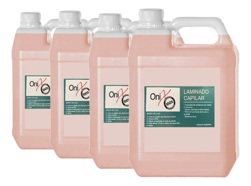 Onix 4 Bidones Laminado Capilar Nutrición X5 Kilos C/u Promo