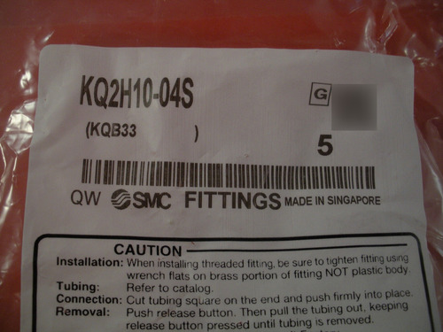 Smc Kq2h10-04s Lot Of (5) Fitting Male Connector Kq2 Kq2 Sse