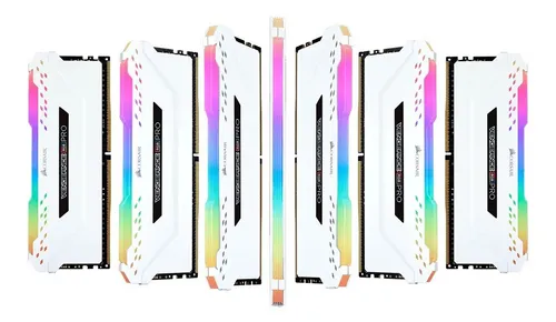 Memoria RAM Vengeance RGB Pro gamer color blanco 16GB 2 Corsair CMW16GX4M2C3600C18