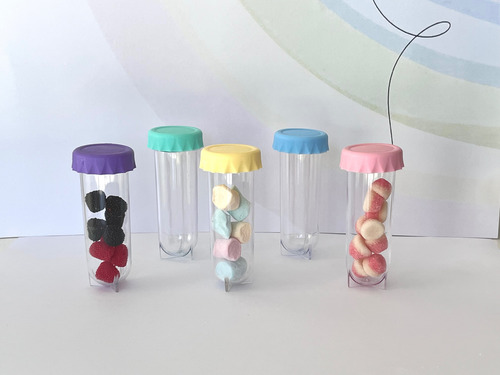 Souvenir Tubo Ensayo Candy Con Tapa Silicona 20 Unid