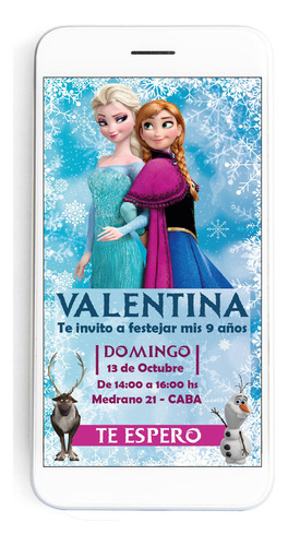 Tarjeta Cumpleaños Frozen Digital Para Redes O Imprimir 