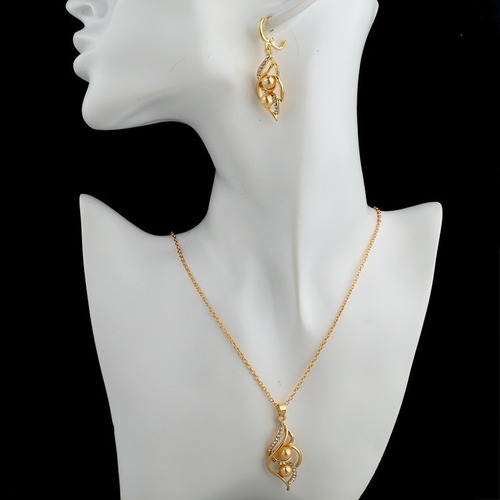 Conjunto Colar E Brincos Pérola E Cristais