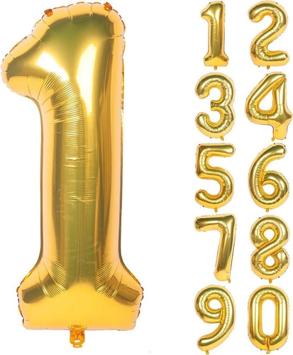 20 Pz Numero Metálico Dorado Plateado 82 Cm A Elegir Dorado