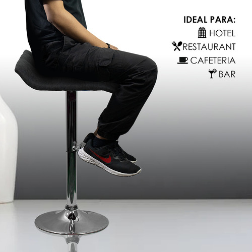 Banco Taburete Bar Barra Comedor Giratorio Posapie Negro