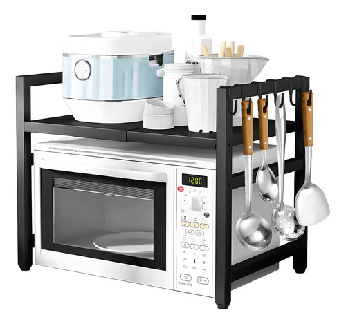 Estante Repisa Extensible Horno Microondas Con Ganchos Rack