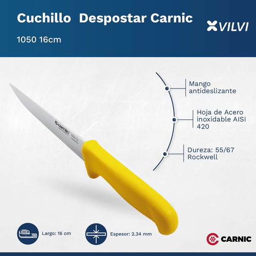 Set 12 Cuchillos Despostar Recto Carnic Acero Inox 1050 16cm