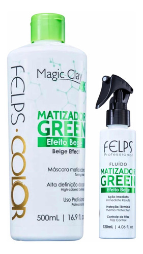 Felps Matizador Green +fluído Matizador Green 120ml + Brinde