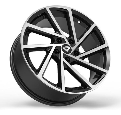 Roda R-seven 18x6 4x100mm Et40 Preto Brilhante Diamantada