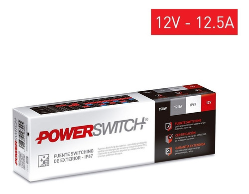 Imagen 3 de 7 de Fuente Switching Exterior 12v 12.5a Ip67 Tiras Led Cctv