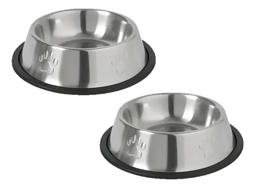 Kit 2 Tigelas Comedouro Bebedouro Inox 300ml Cães Gatos