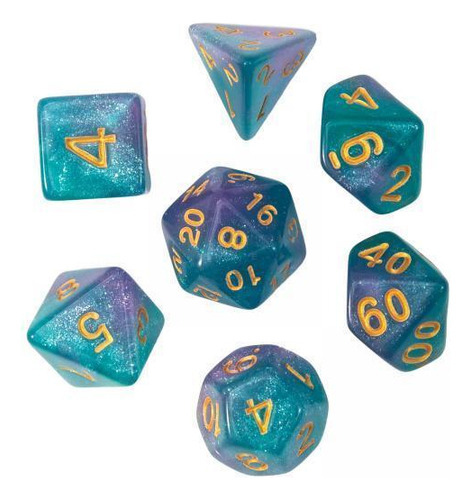 3 X 7 Piezas D4 D8 D10 D12 D20 Dados Acrílicos Violeta