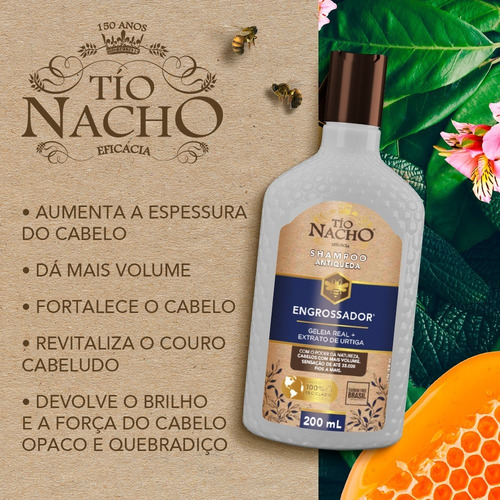Shampoo Tío Nacho 200ml Engrossador
