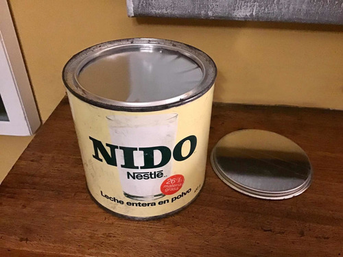 Antiguo Tarro De Leche Nido Sellado Para Decoración (Usado)