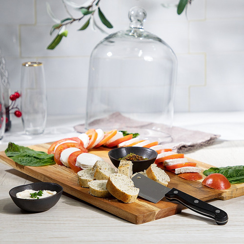 Libbey Bandeja Acacia Para Servir De Vidrio Y Madera 5 Pz