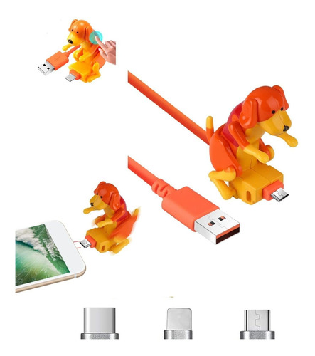 Goderat Divertido Cable Carga Rapido Para Perro Portatil Usb