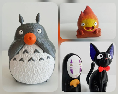 Totoro+no Face+gato Jiji+kodamas+calcifer  Estudio Ghibli 