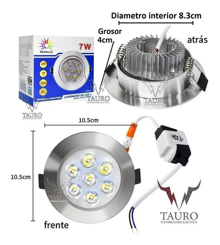 Imagen 2 de 8 de 6 Pack Empotrado Plafon Led 7w Spot Dirigible Luz Blanca