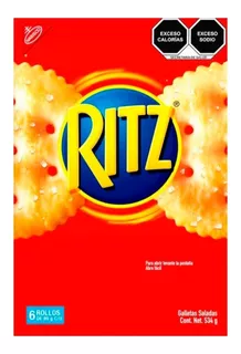 Galletas Saladas Ritz 6 Rollos De 89 G C/u