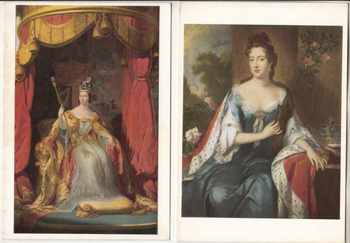 Lote 2 Postales Reinas De Inglaterra Mary Ii Y Victoria