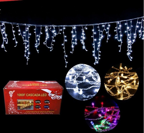 Cascada Navideña Blanco Calido Destellos 300led 6m