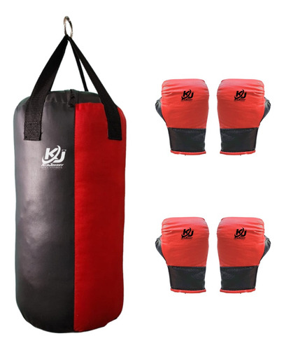 Kit De Boxeo Para Niño Saco Boxeo Y 2 Pares De Guantes Box