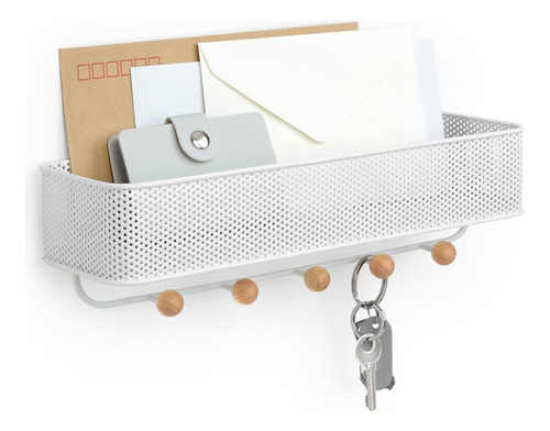 Perchero Organizador Blanco De Pared Estique Umbra Diseño