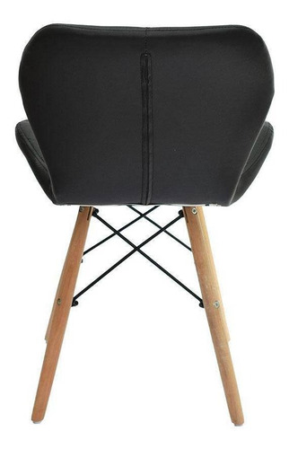 Imagen 3 de 5 de Silla Eames Gongga Pro Negra Base En Madera