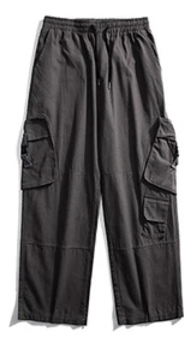 Pantalon Cargo Streetwear Con Broche G971 Gris