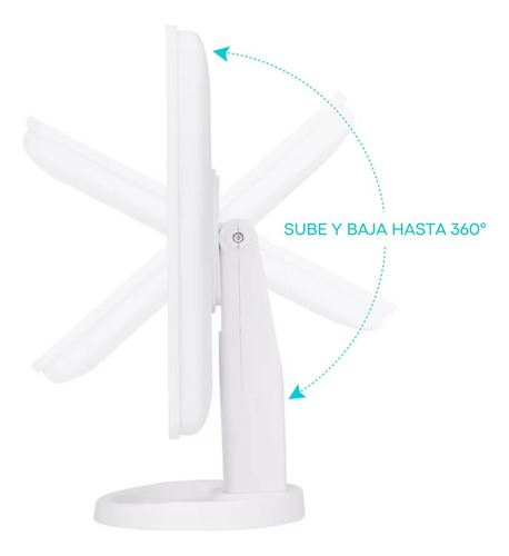 Espejo Luz Led Para Maquillaje Con 8 Luces Ajustables 180°