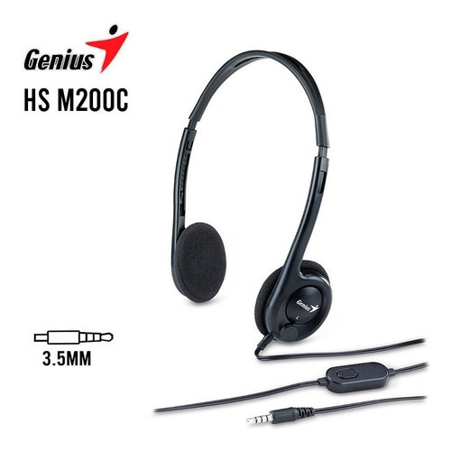 Audifonos/diadema Manos Libres Genius Hs-m200c Plug 3.5 Color Negro