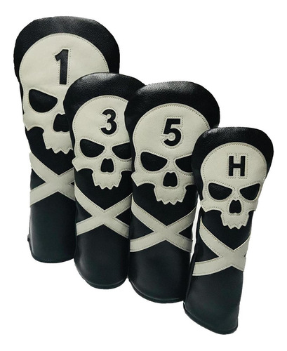 4pcs Skull Golf Club Head Cover Reemplazo Driver Headcover