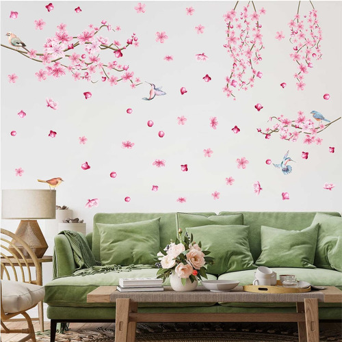 Calcomanías De Pared De Flores De Cerezo, Ramas De Árbol, Ca