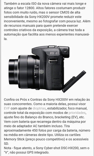 Câmera Sony Dsc-hx200v.