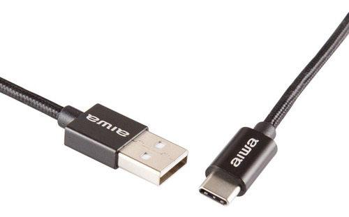Imagen 4 de 5 de Cargador 2 Puertos + Cable Usb Trenzado Tipo C Aiwa 17151 Vc