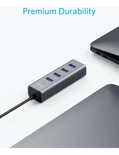 Adaptador Usb C Hub Anker De Aluminio Con 4 Puertos Usb 3.0