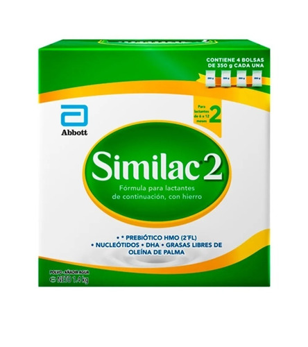 Imagen 1 de 3 de Leche de fórmula  en polvo  Abbott Similac 2  en caja de 1.4kg - 6  a  12 meses