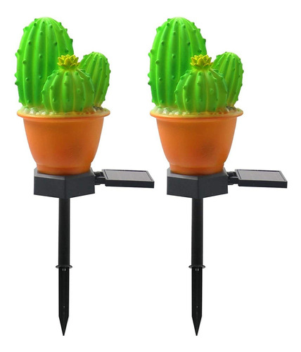 2 Luces De Suelo De Cactus Con Energía Solar Para Exteriores