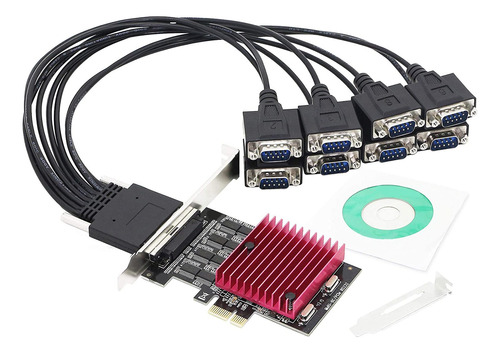 Tarjeta De Expansión Pcie A 8 Puertos Rs232, Serie Pci-e X1