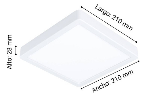 Foco Sobrepuesto Metal Fueva Led 21x21cm cálida 17W 2000Lm IP20
