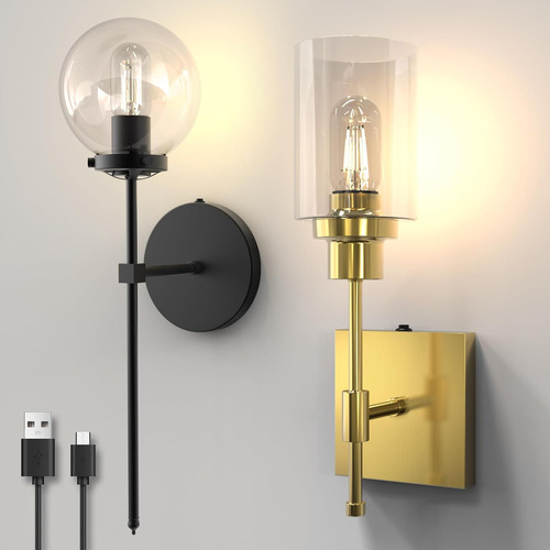 C01 + C03 - Aplique De Pared Con Pilas, Sin Cable, Recargabl