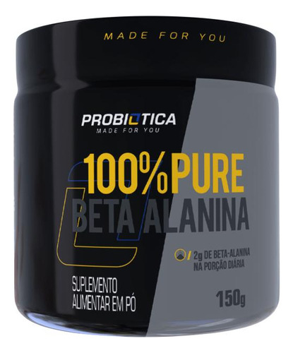 Suplemento Em Pó Probiótica Beta Alanina 100% Pura 150g - Aminoácidos Em Pote De 150ml