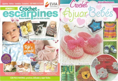 Revistas Tejidos Ajuar Y Escarpines Crochet X2