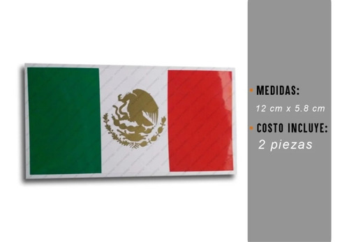 Calcomanias Banderas Mexico 2 Piezas