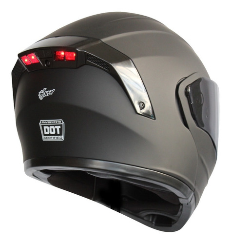 Imagen 3 de 10 de Casco Kov Estelar Abatible Luz Led Con Gafas Certificado Dot