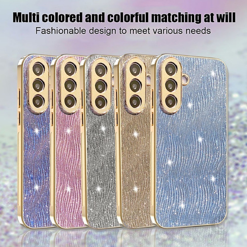 Funda Para Samsung Galaxy A17 A07 A56 A36 A26 A16 A06 A55, Chapada Con Purpurina, Lente De Cámara, Protección A Prueba De Golpes