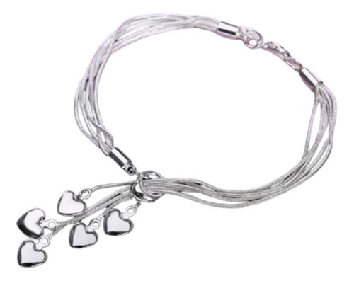 Pulsera  Lazo De Corazones Plata 925 