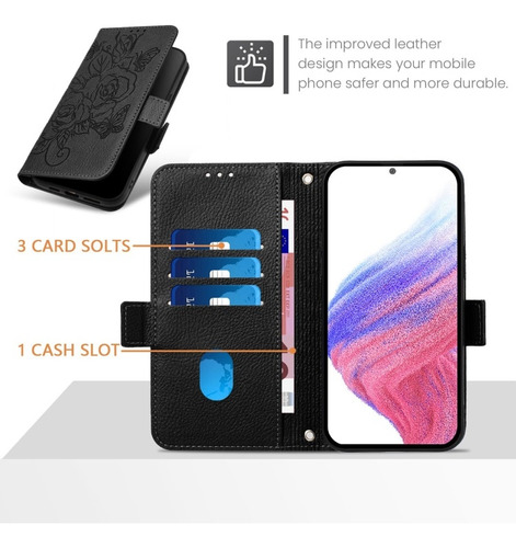 Funda De Rosas Con Estampado Para Samsung Galaxy A16/a54/a24